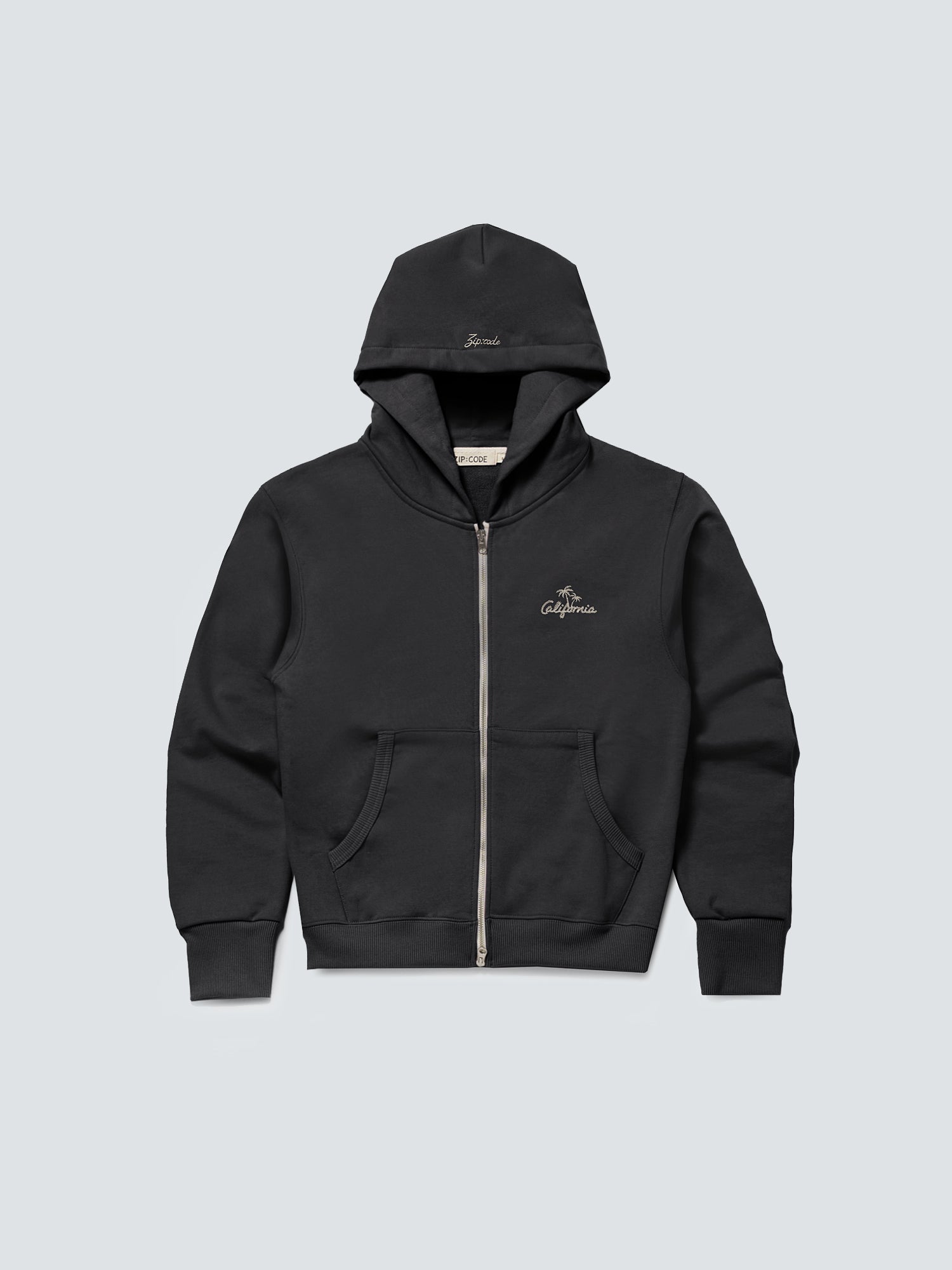 90210 Palm tree hood zipup_black